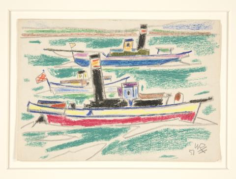 Willy Robert Huth, Untitled [Tug boats], 1951