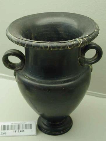 Unknown, Black glaze krater with snake handles, ca. 400–300 B.C.