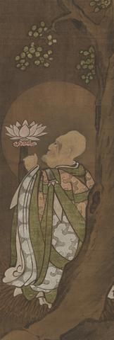 Unknown, Arhat hands clasped before lotus, late 18th–early 19th century
