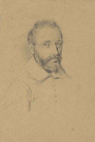 Edwin White, Portrait of an unidentified man, sketch for Signing of the Compact in the Cabin of the Mayflower, n.d.