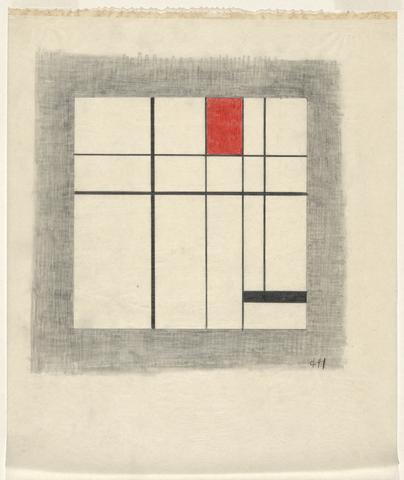 Burgoyne Diller, Geometrical composition in black, red, and white, 1941