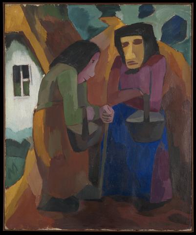 Martel Schwichtenberg, Frauen vor dem Haus, 1921