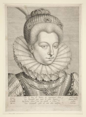 Hieronymus Wierix, Portrait of Catherine Henriette de Balzac D'Entragues, Duchess of Verneuil, 1600