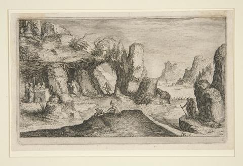 Andries Jacobsz. Stock, Landscape with a Grotto and Hermits, ca. 1610