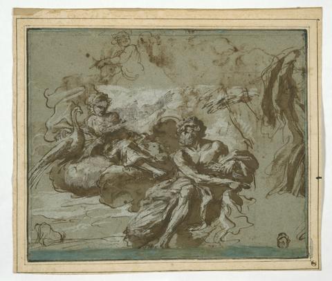 Girolamo Troppa, Jupiter, Juno, and Io (recto); Animal Studies (verso), ca. 1665