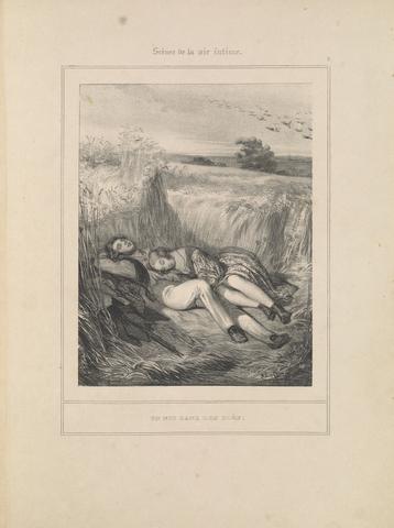 Paul Gavarni, Un nid dans les blés, from the series Scènes de la vie intime, ca. 1837