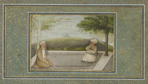 Unknown, Mulla Shah and Mian Mir on a Terrace, 1630–40