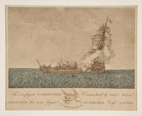 Unknown, The U.S. Frigate Constitution commanded by Isaac Hull, ca. 1812