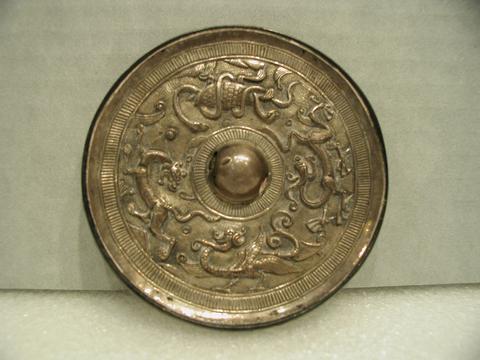 Unknown, Mirror with Four Fabulous Animals Representing the Four Directions, late 7th–8th century CE