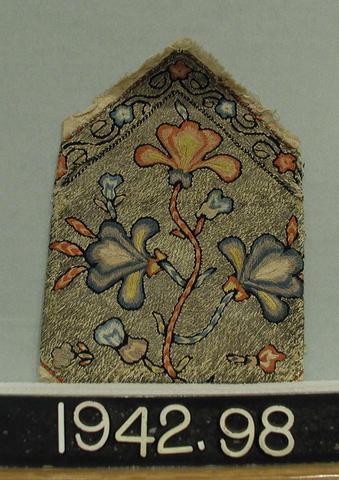 Unknown, Purse of cotton embroidered in silk, 18th century