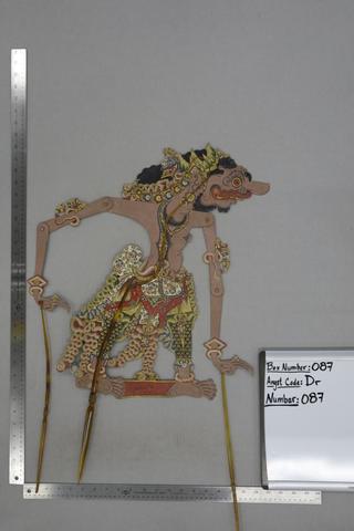 Unknown, Shadow Puppet (Wayang Kulit) of an Unknown Character, from the set Kyai Drajat, early 20th century