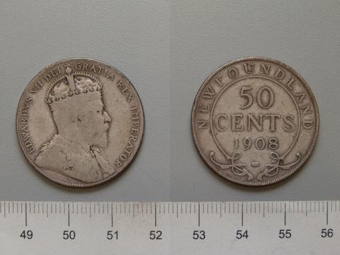 Edward VII, King of Great Britain, 50 Cents of Edward VII, King of Great Britain from Birmingham, 1908