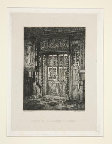 Maxime Lalanne, Porte de la galerie de chêne (Door of the Oak Gallery), pl. 8 from the suite Chez Victor Hugo (Victor Hugo's House), 1864