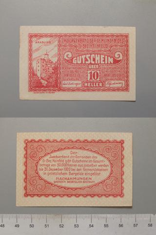 Hainfeld, 10 Heller from Hainfeld, Notgeld, 1920