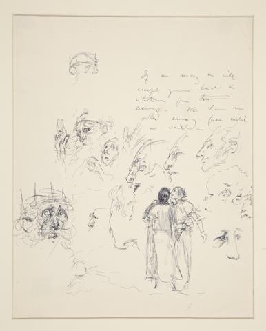 Edwin Austin Abbey, Sheet of figure studies, possibly 1891