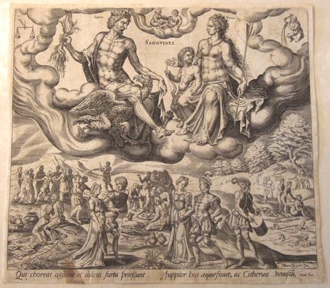 Harmen Jansz. Muller, Sanguinei (Sanguine), plate 1 from the series of the Four Temperaments, 1566