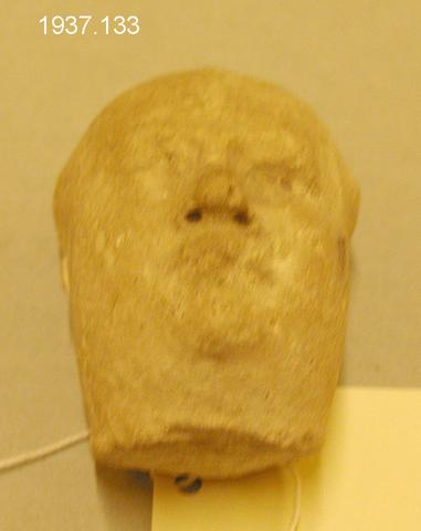 Unknown, Sculptor's Trial Piece, Plaster #92; male head, 304–30 B.C.