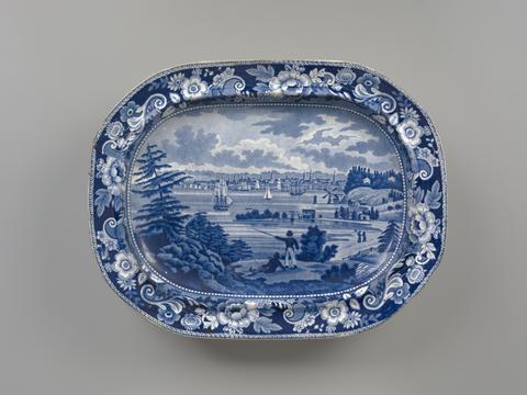 Andrew Stevenson, Platter with a View of New York from the Heights near Brooklyn, 1823–29