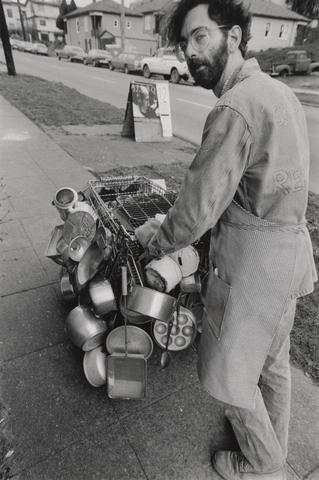 Cris Bruch, Photo-documentation of the street activity, "Vegetable Currency", 1988 (printed 2011)