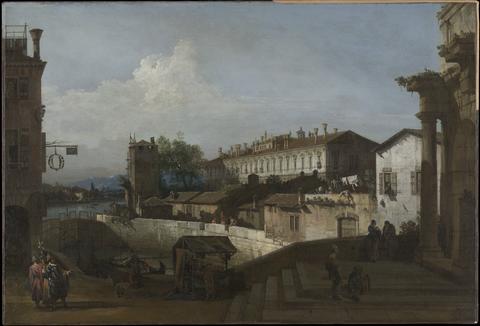 Bernardo Bellotto, The Lock at Dolo, ca. 1745