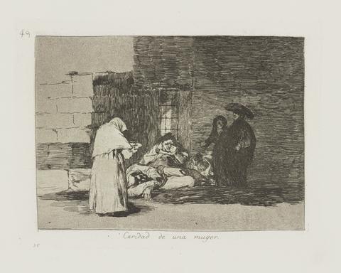 Francisco Goya, Caridad de una muger. (A Woman’s Charity.), pl. 49 from the series Los desastres de la guerra (The Disasters of War), ca. 1810–20, published 1863