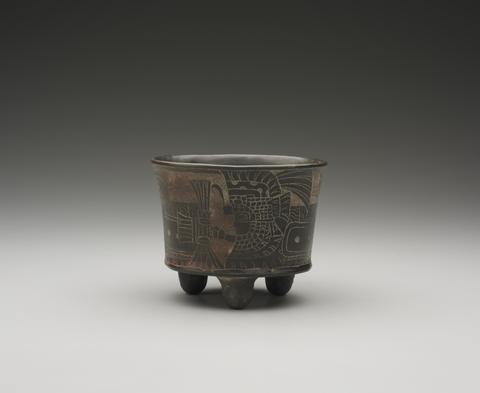 Unknown, Cylindrical Tripod Vessel, A.D. 400–500