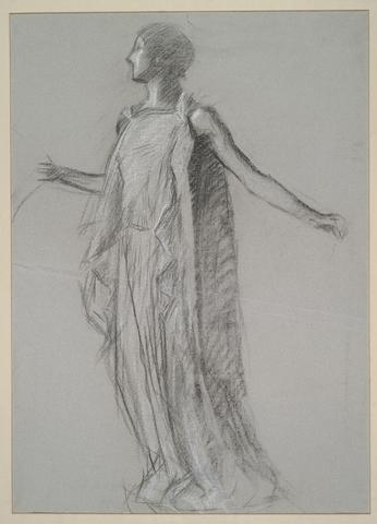 Edwin Austin Abbey, Early figure study for "The Hours" ceiling at the state capitol building in Harrisburg, Pennsylvania, n.d.
