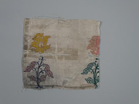 Unknown, Textile Fragment with Pink and Yellow Roses, 17th century