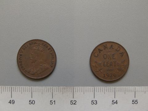George V, King of Great Britain, 1 Cent from Ottawa with George V, King of Great Britain, 1926