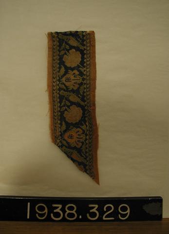 Unknown, Trimming Band with Flowers, Parakeet, and an Inscription, 18th–19th century