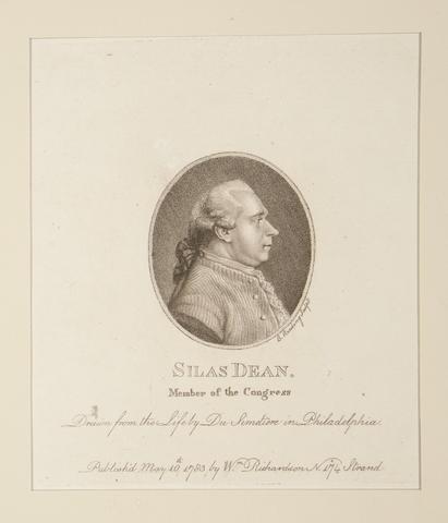 Pierre Eugène Du Simitière, Silas Deane. Member of Congress, from a set of 13 American Statesmen portraits, 1783