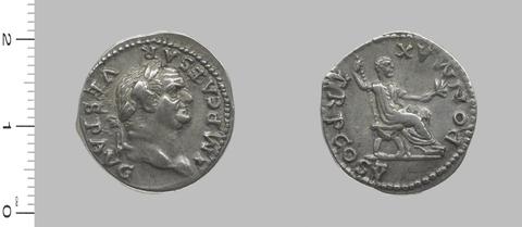Vespasian, Emperor of Rome, Denarius of Vespasian, Emperor of Rome from Rome, 74