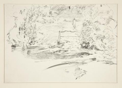 Edwin Austin Abbey, Landscape with figure, n.d.