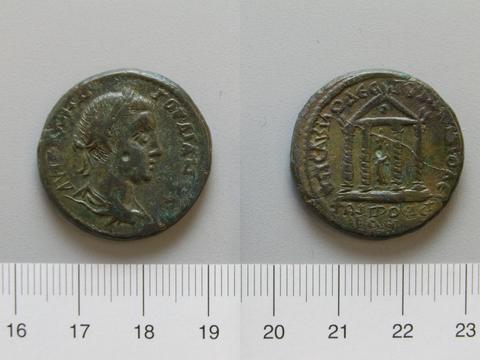 Gordian III, Emperor of Rome, 4 Assaria of Gordian III, Emperor of Rome from Nicopolis ad Istrum, 241–44