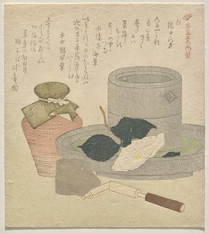Kubo Shunman, White: Tin “Middleman” (Shiro: Suzu nakatsugi), from the series Five Colors of Tea Utensils (Chaki goshiki), ca. 1818