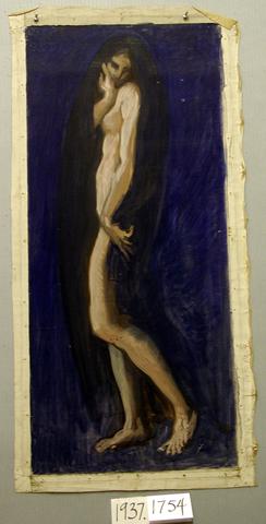 Edwin Austin Abbey, Figure Study of 7 PM, for The Hours, House of Representatives Chamber, Pennsylvania State Capitol, Harrisburg, ca. 1904–1911