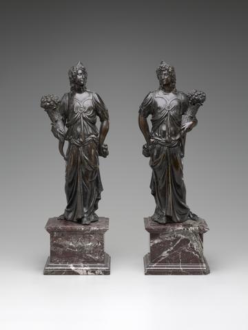 Unknown , Venice or Florence, Pair of Allegorical Figures with Cornucopia, ca. 1560