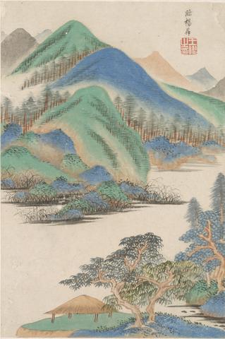 Wang Jian, Landscape in the Style of Various Old Masters: Landscape after Yang Sheng (713–741 CE), 1669
