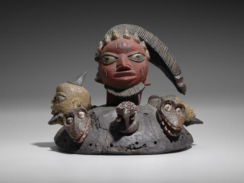 Headdress with Human and Animal Heads, early to mid-20th century