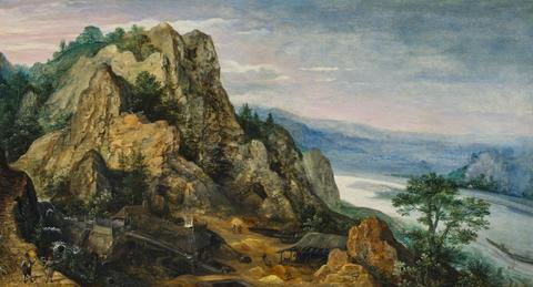 Lucas van Valckenborch, Landscape with a Foundry, ca. 1580–90