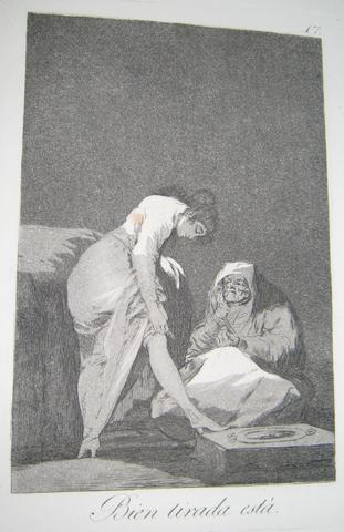 Francisco Goya, Bien tirada está. (It is Nicely Streched.), pl. 17 from the series Los caprichos, 1797–98 (edition of 1881–86)