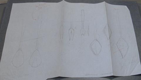 Robert H. Ramp, Drawing for "Diamond" Pattern Spoons and Forks, ca. 1955