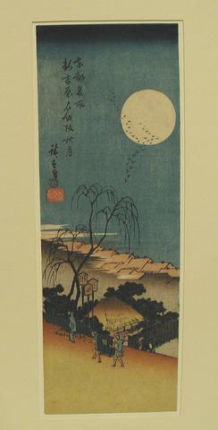 Utagawa Hiroshige, Emonzaka Slope of New Yoshiwara Under Autumn Moon, from the series Famous Places in the Eastern Capital, 1835–39