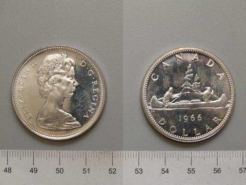 Elizabeth II, Queen of Great Britain, 1 Dollar of Elizabeth II, Queen of Great Britain from Ottawa, 1966