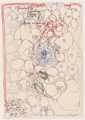 Hermann Nitsch, Recent drawing for the Unterirdisches Theater, 1977