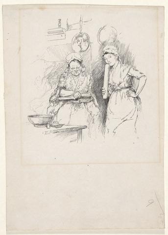 Edwin Austin Abbey, "I believe they are in actual consultation," illustration for Oliver Goldsmith's She Stoops to Conquer, ca. 1884