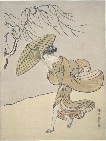 Suzuki Harunobu, A Windy Day in Summer, 1766