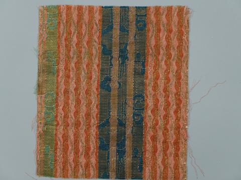 Unknown, Textile Fragment with Stripes and Lattices, 1615–1868