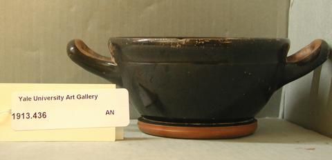 Unknown, Black-glazed bowl with two handles, 5th century B.C.