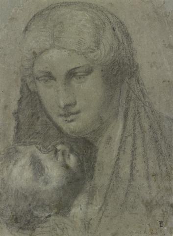 Unknown (North Italian, Veneto or Piedmont), Study of a Woman's Head and of a Child's Head (Madonna and Child?), early 16th Century